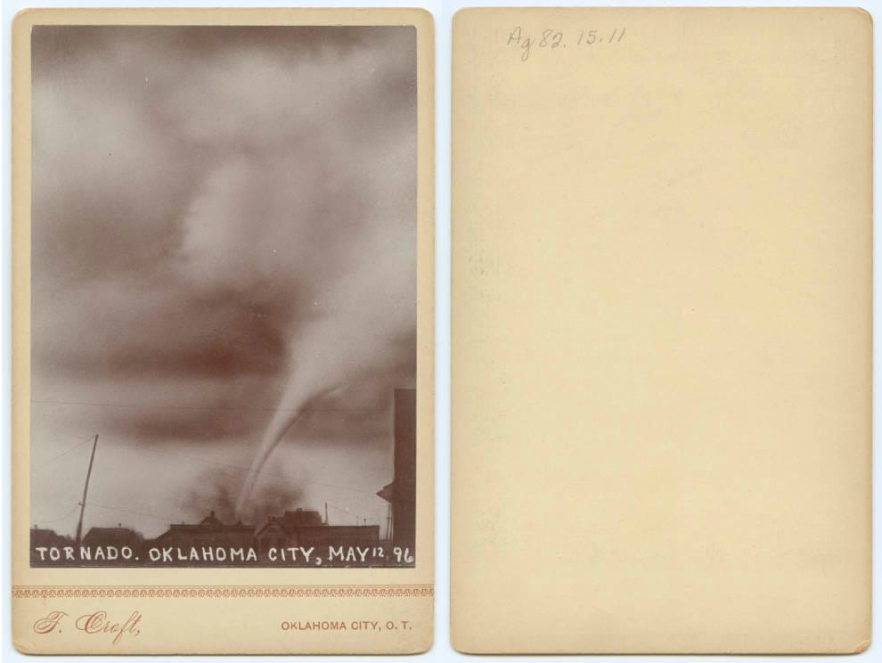The May 12, 1896 Oklahoma City tornado photographed by Thomas Croft (courtesy DeGolyer Library, Southern Methodist University)