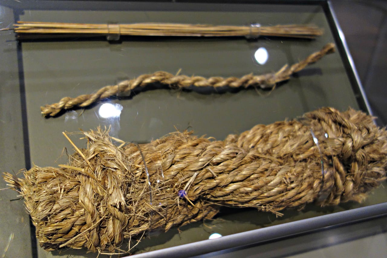 The Inca rope bridge in 'The Great Inka Road: Engineering an Empire' at the National Museum of the American Indian in Washington, DC