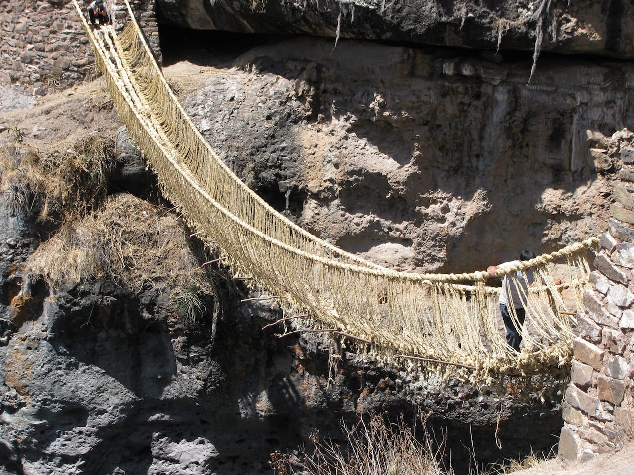 Inca suspension bridge in Peru (photo by Ramiro Matos, courtesy Smithsonian Institution)