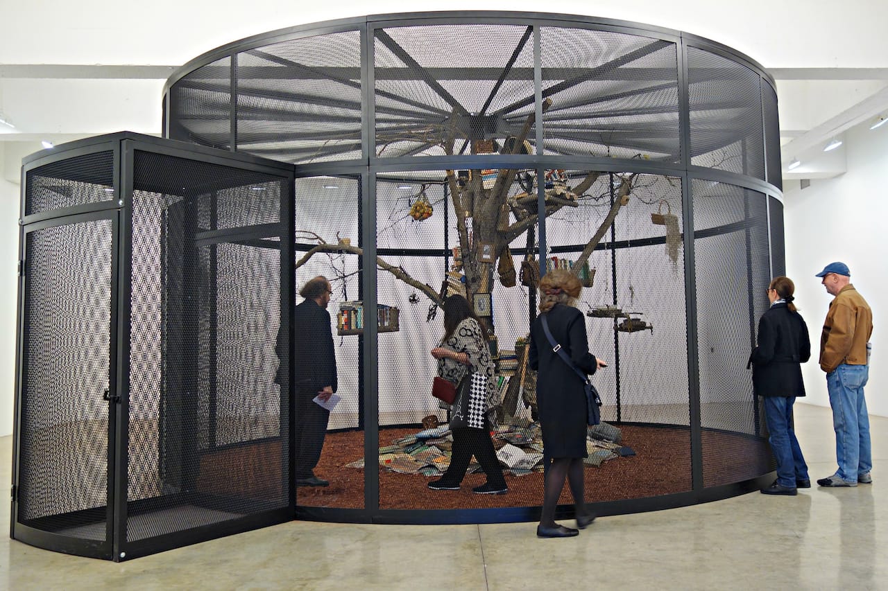 Installation view of 'The Library for the Birds of New York and Other Marvels' at Tanya Bonakdar Gallery 