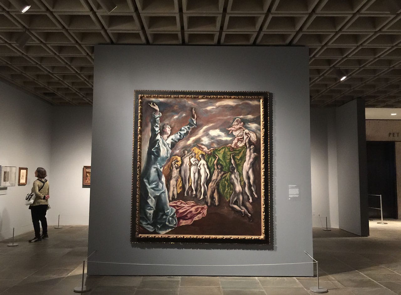 El Greco’s "The Vision of Saint John” ( c. 1609–14) in one of The Met Breuer’s new galleries (all photos by the author for Hyperallergic)