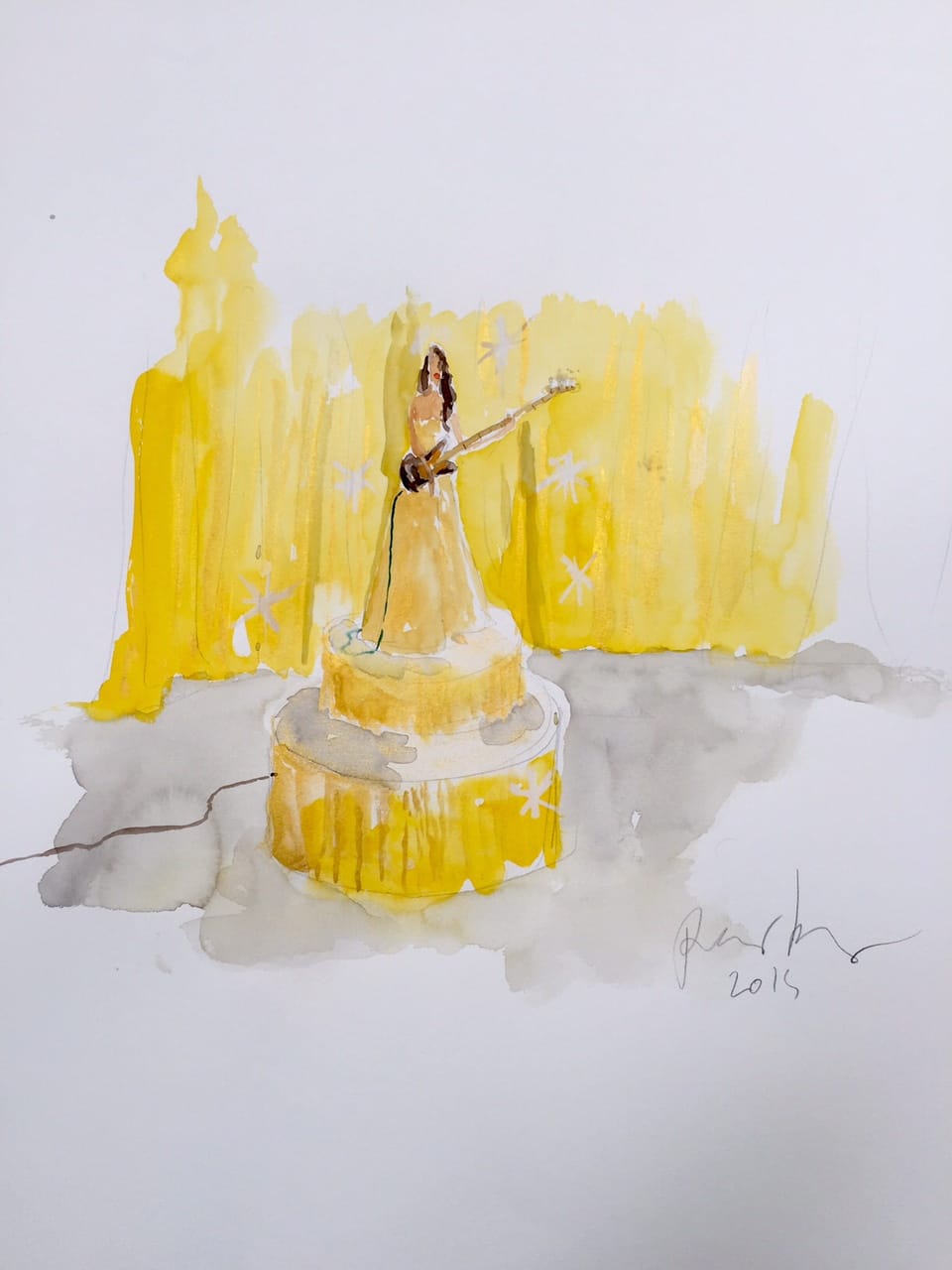 Ragnar Kjartansson, "Woman in E, sketch for a performance" (2015) (image © Ragnar Kjartansson, courtesy the artist, Luhring Augustine, New York, and i8 Gallery, Reykjavik (click to enlarge)