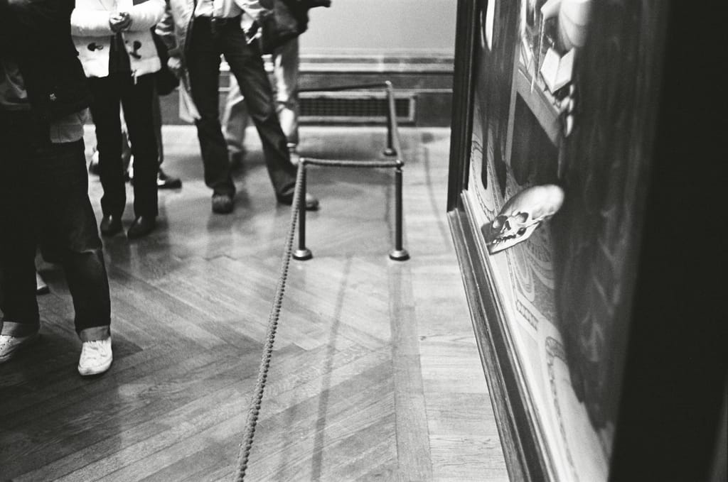 The skull when viewed to the side of "The Ambassadors" (photo by Michele M. F./Flickr)