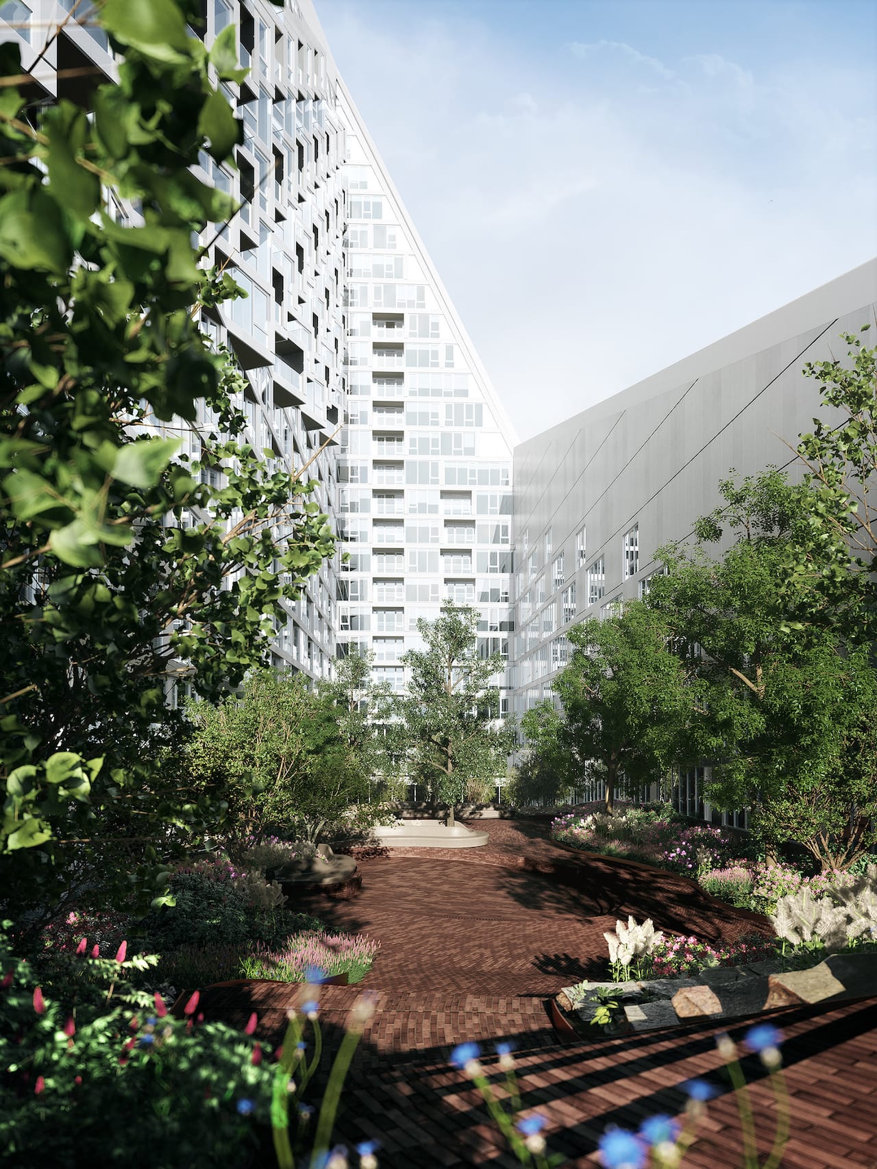 Rendering of Via 57 West's courtyard (courtesy Bjarke Ingels Group)