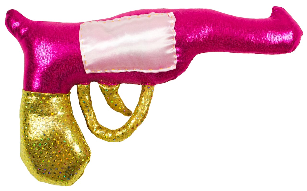 Natalie Baxter, "Hot Shot" (2015), fabric and polyfill, 8 x 13 x 2 in