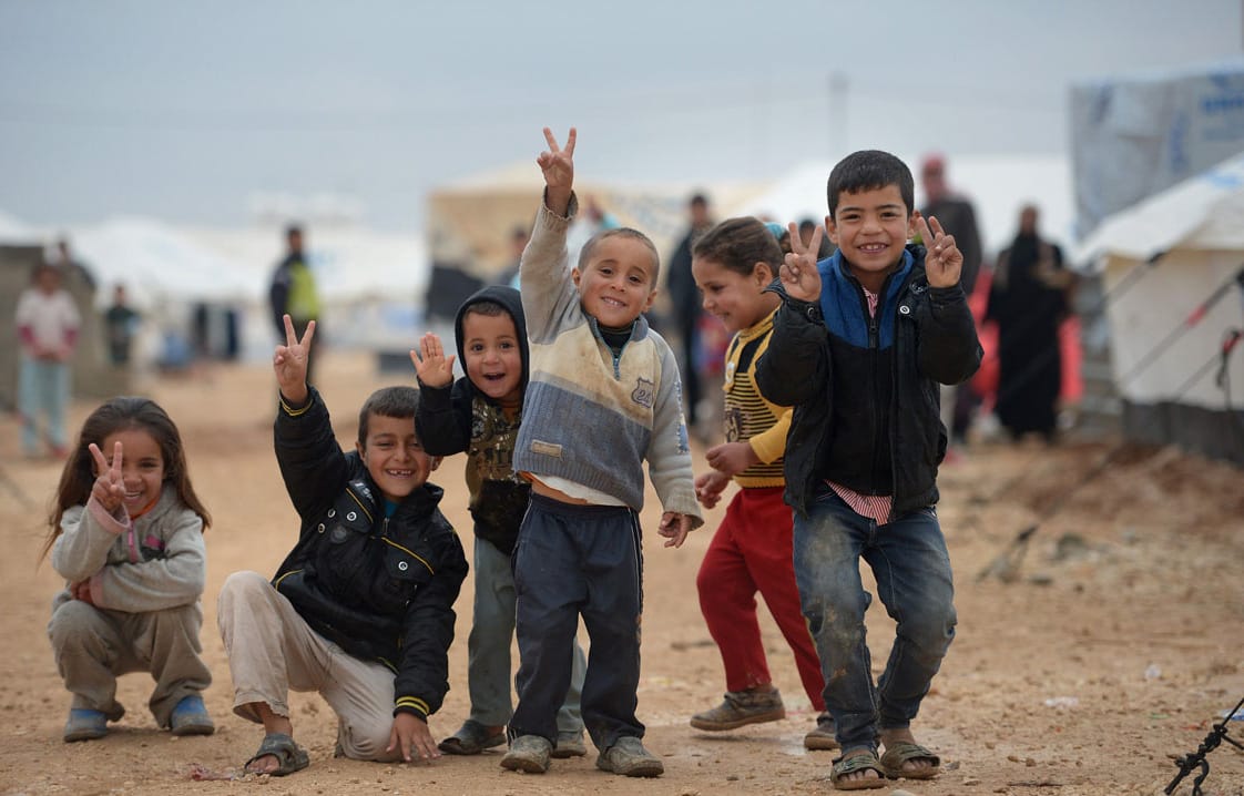 Syrian children celebrating the Turner Prize announcement. (image courtesy Freedom House's Flickrstream)