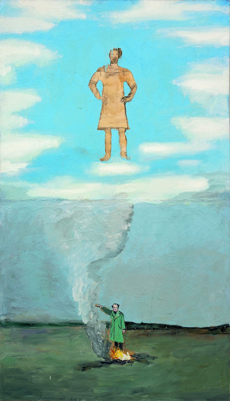 Anselm Kiefer, "Heroisches Sinnbild I" (“Heroic Symbol I,” 1969–70), oil and charcoal on canvas (collection Würth, Künzelsau, photo © Jörg von Bruchhausen)