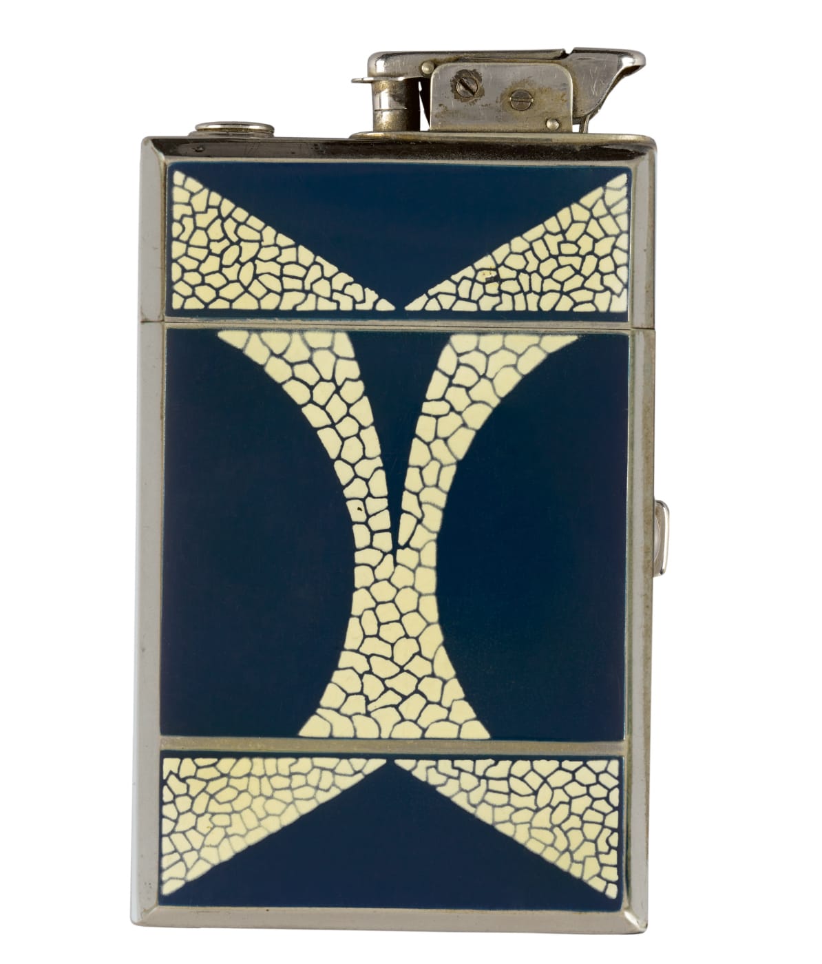 Golden Wheels combination lighter and cigarette case (United States, 1932), produced by Henry Lederer, Providence, Rhode Island (© Rodney and Diana Capstick-Dale)