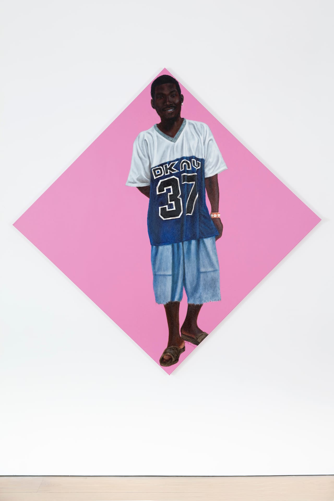 Barkley L. Hendricks, "JohnWayne" (2015), oil and acrylic on canvas, 68 x 68 in (©Barkley L. Hendricks, courtesy of the artist and Jack Shainman Gallery, New York)
