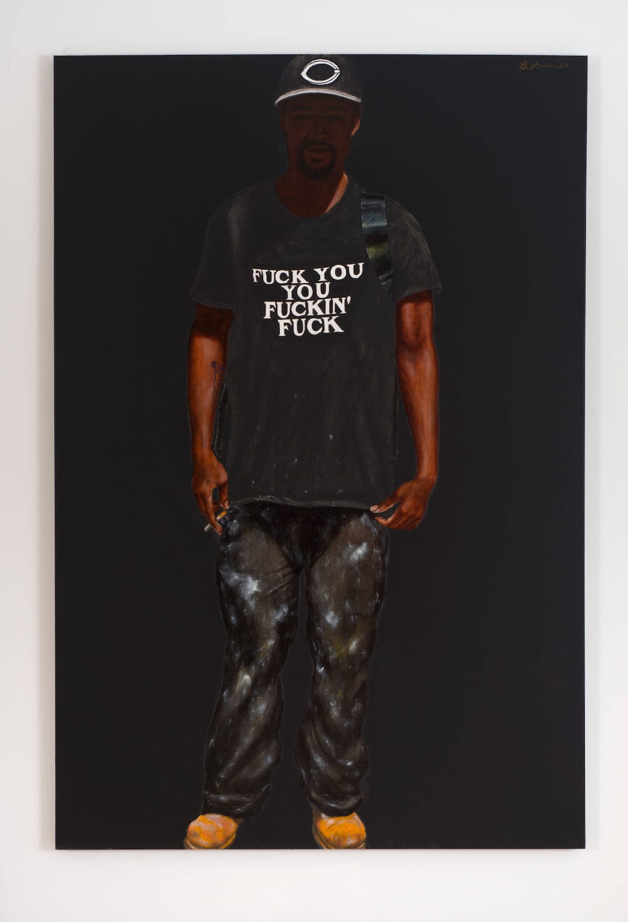 Barkley L. Hendricks, "Manhattan Memo" (2015), oil and acrylic on linen, 72 x 48 in (©Barkley L. Hendricks, courtesy of the artist and Jack Shainman Gallery, New York)