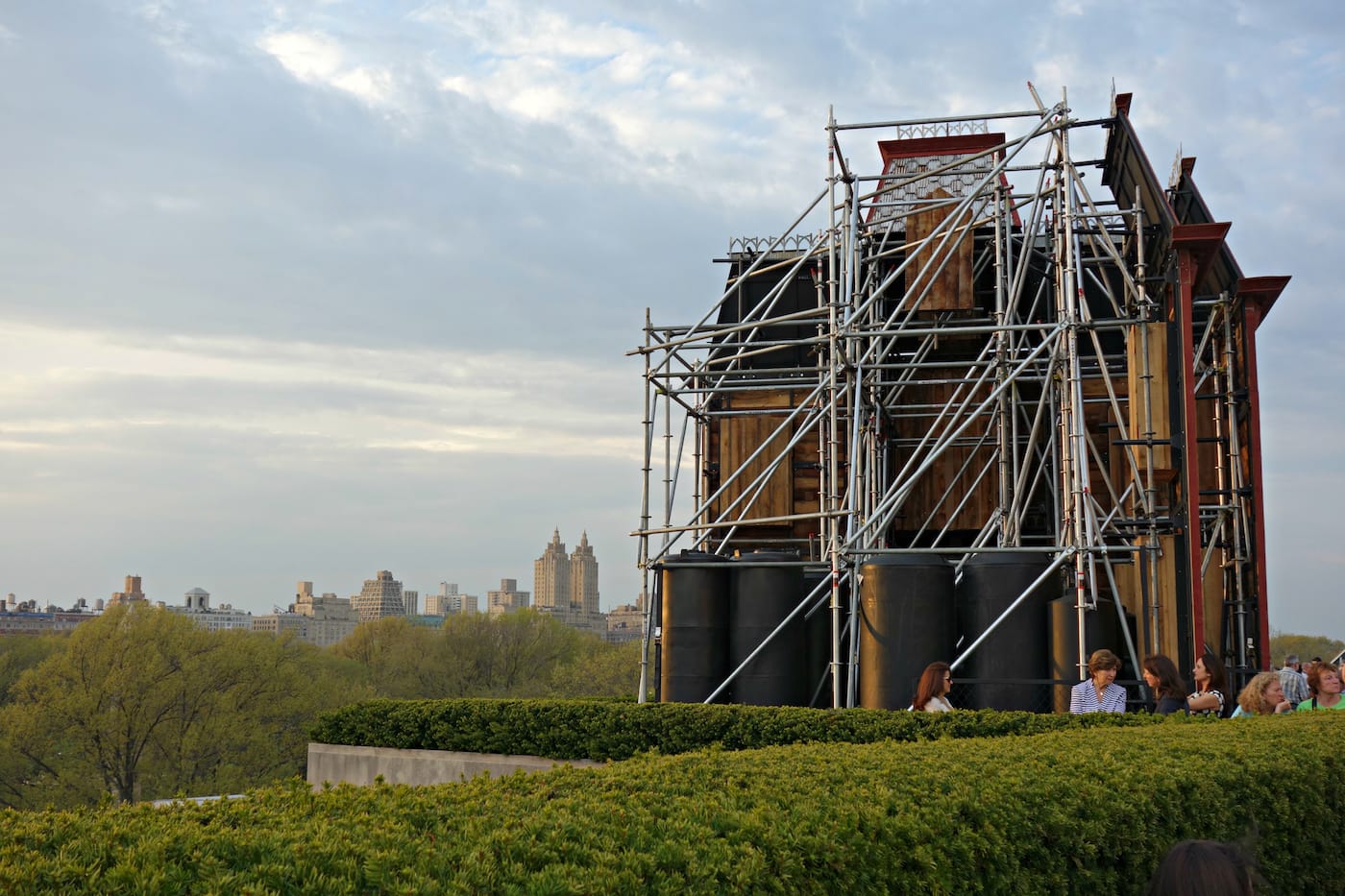 Cornelia Parker, "Transitional Object (PsychoBarn)" on the roof of the Metropolitan Museum of Art