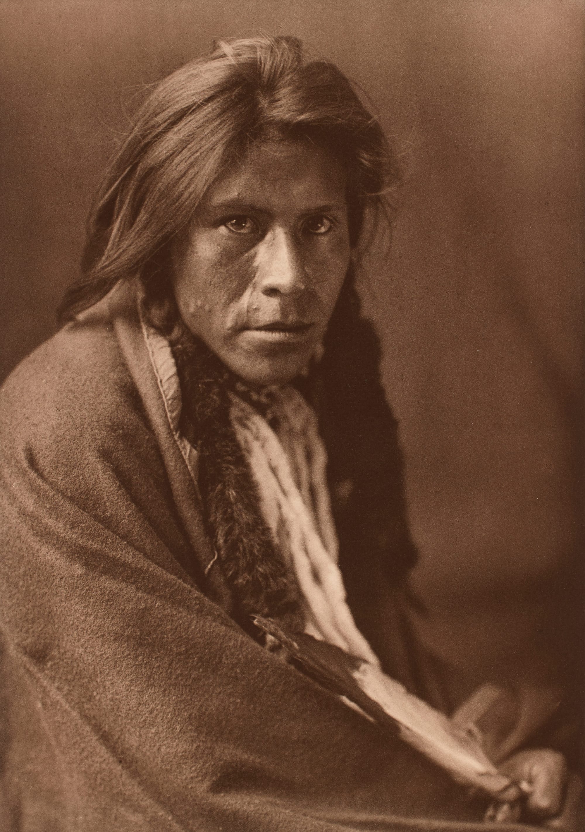 Edward Sheriff Curtis, “Kalispel type,” plate 237 from the portfolio ‘The North American Indian,’ volume 7: “The Yakima. The Klickitat. Salishan tribes of the interior. The Kutenai.” (1910), photogravure (image courtesy of Portland Art Museum)