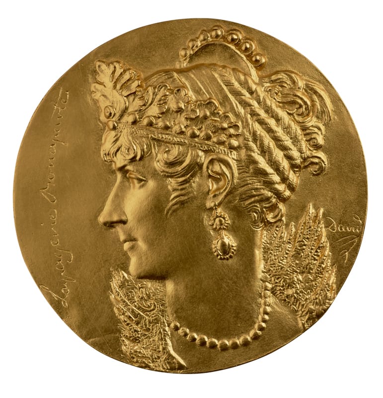 David d’Angers, "Empress Josephine Lapagerie Bonaparte" (1804), gilt bronze, 177.8 mm (photo by Michael Bodycomb, courtesy Stephen K. and Janie Woo Scher Collection)