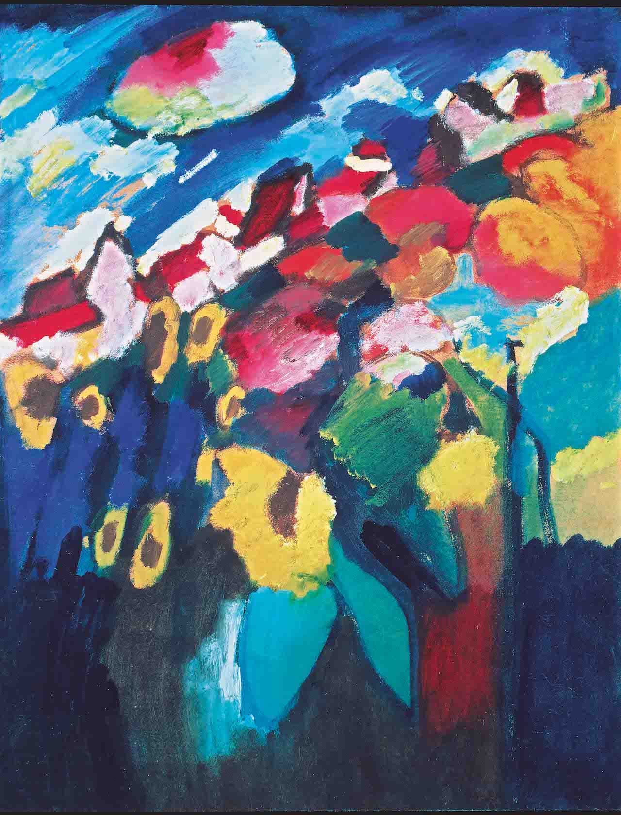 Wassily Kandinsky, Murnau The Garden II, 1910 Oil on cardboard, 67 x 51 cm Merzbacher Kunststiftung Photo (c) Merzbacher Kunststiftung