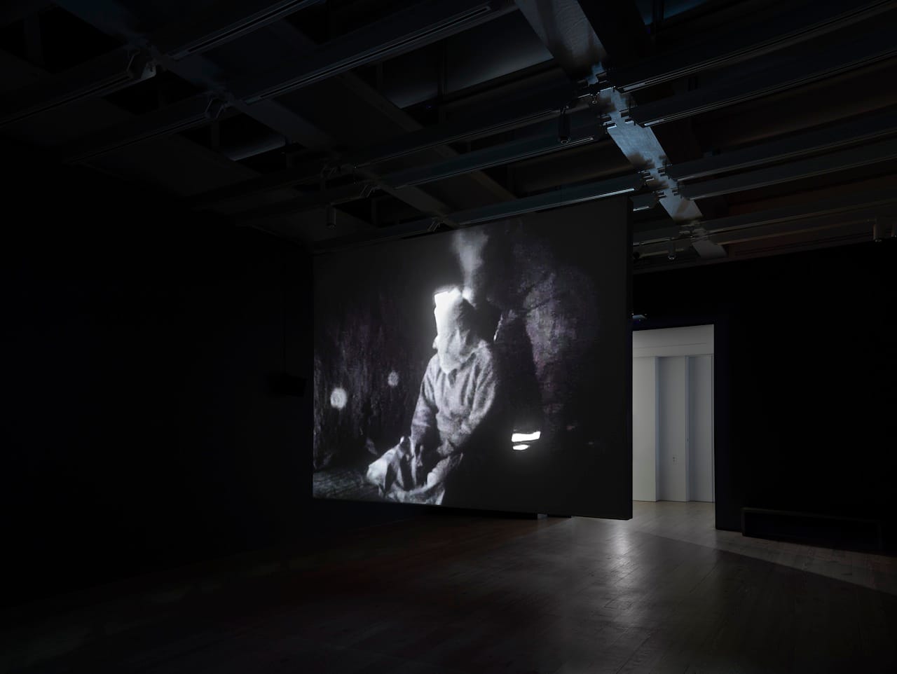 Installation view of Laura Poitras: Astro Noise (Whitney Museum of American Art, New York, February 5—May 1, 2016). Photography by Ronald Amstutz.