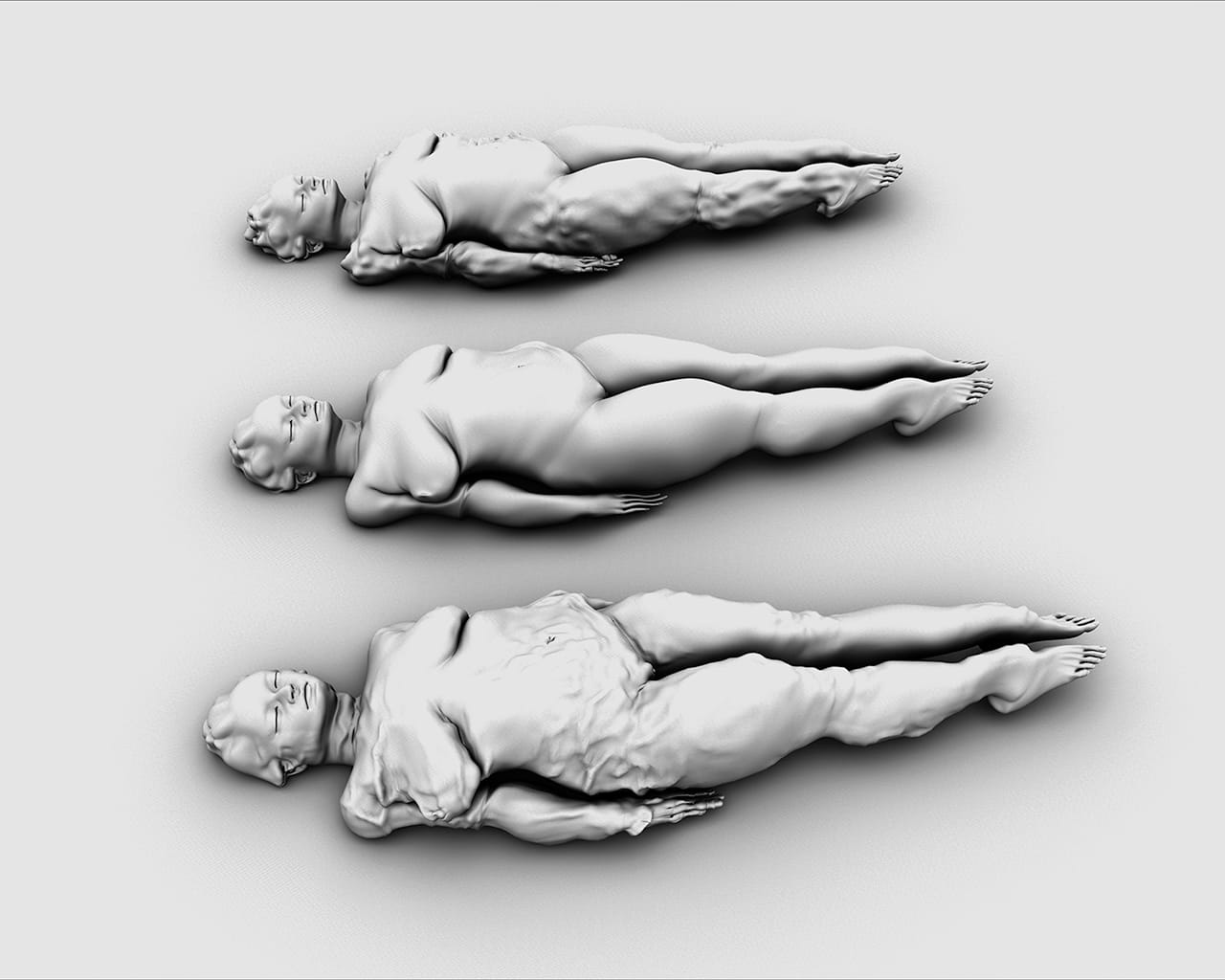 The Brides, inkjet print of a virtual model on paper.