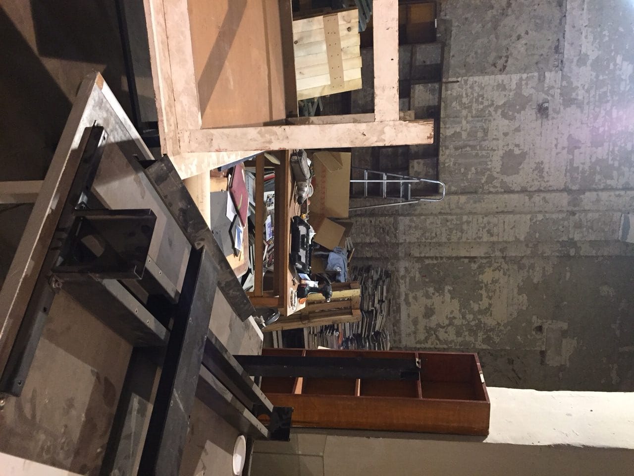 Townhouse Gallery's Factory space filled with furniture and objects evacuated from its main building