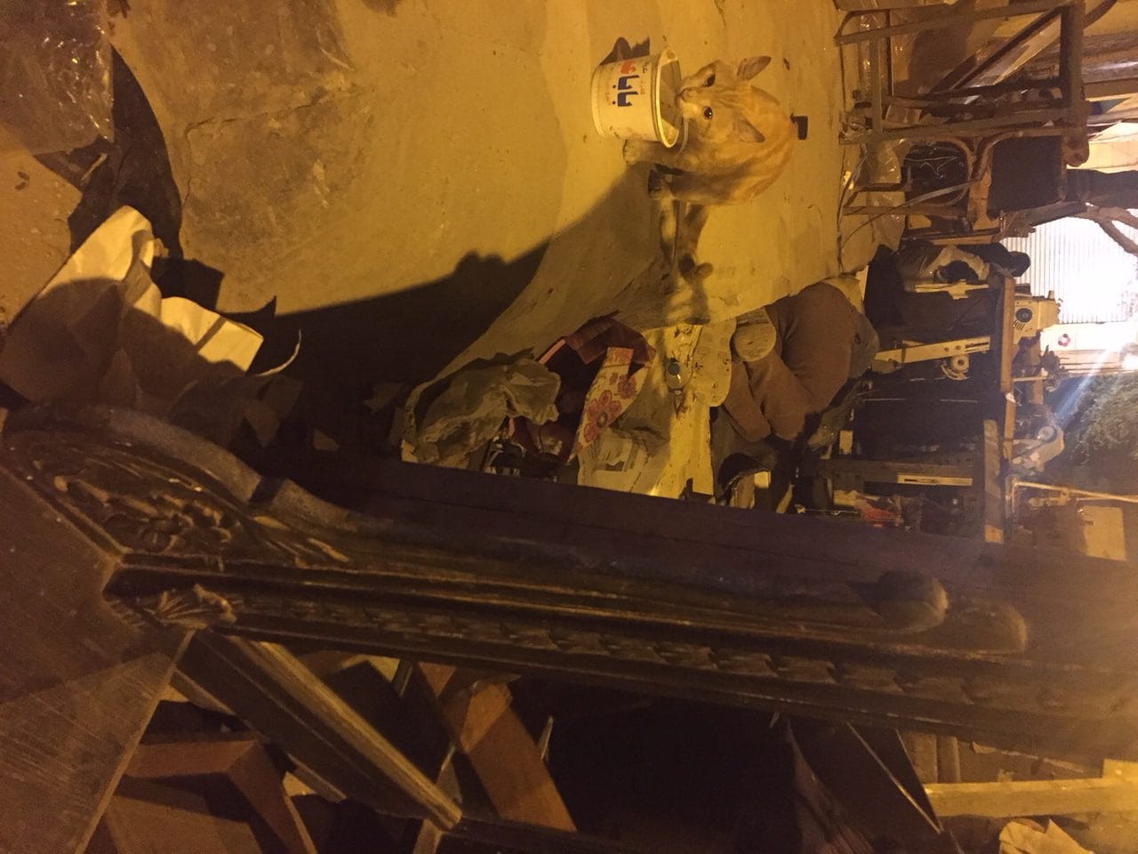 A man sleeps in Nabrawy Street near his furniture