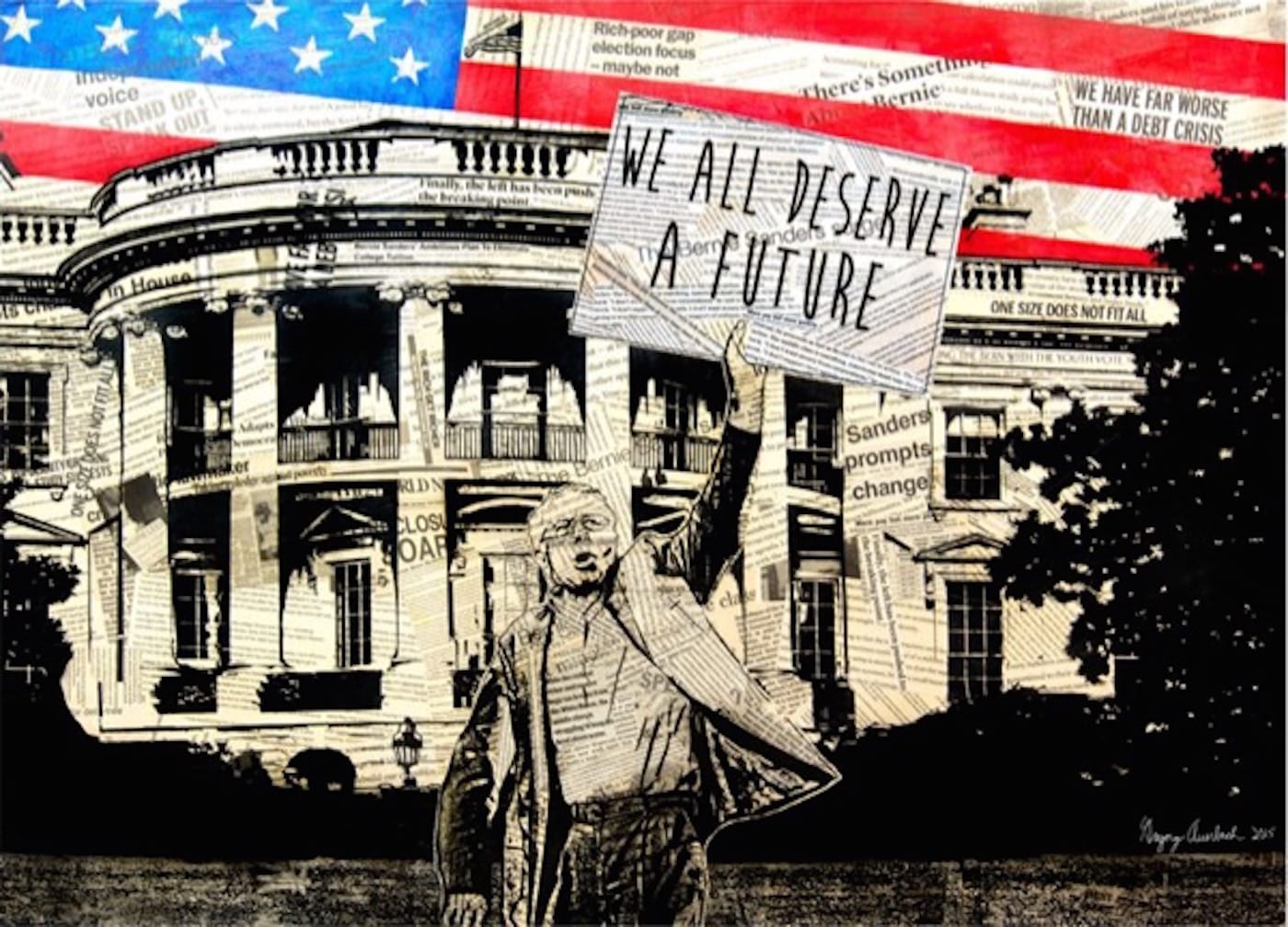 Greg Auerbach "We All Deserve a Future" (2016) (image courtesy of Bernie 2016) 