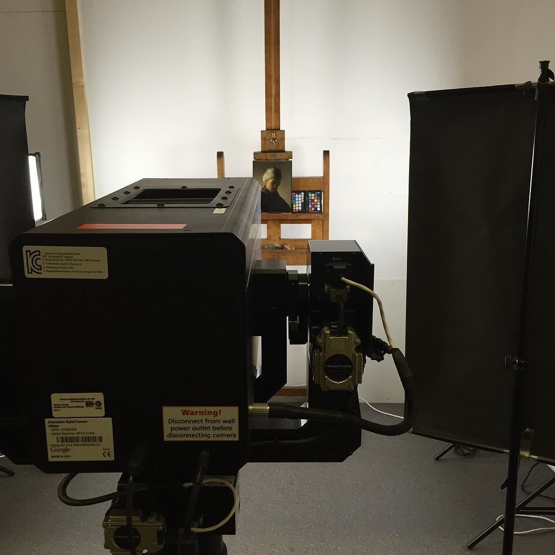 The Google Art Camera at work at The Kremer Collection (image via @oldmasterpaintings/Instagram) (click to enlarge)