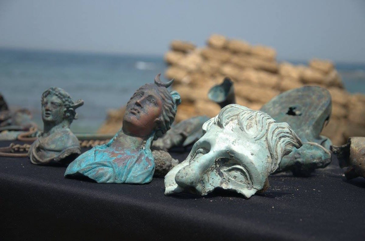 A selection of artifacts recovered from Caesarea National Park