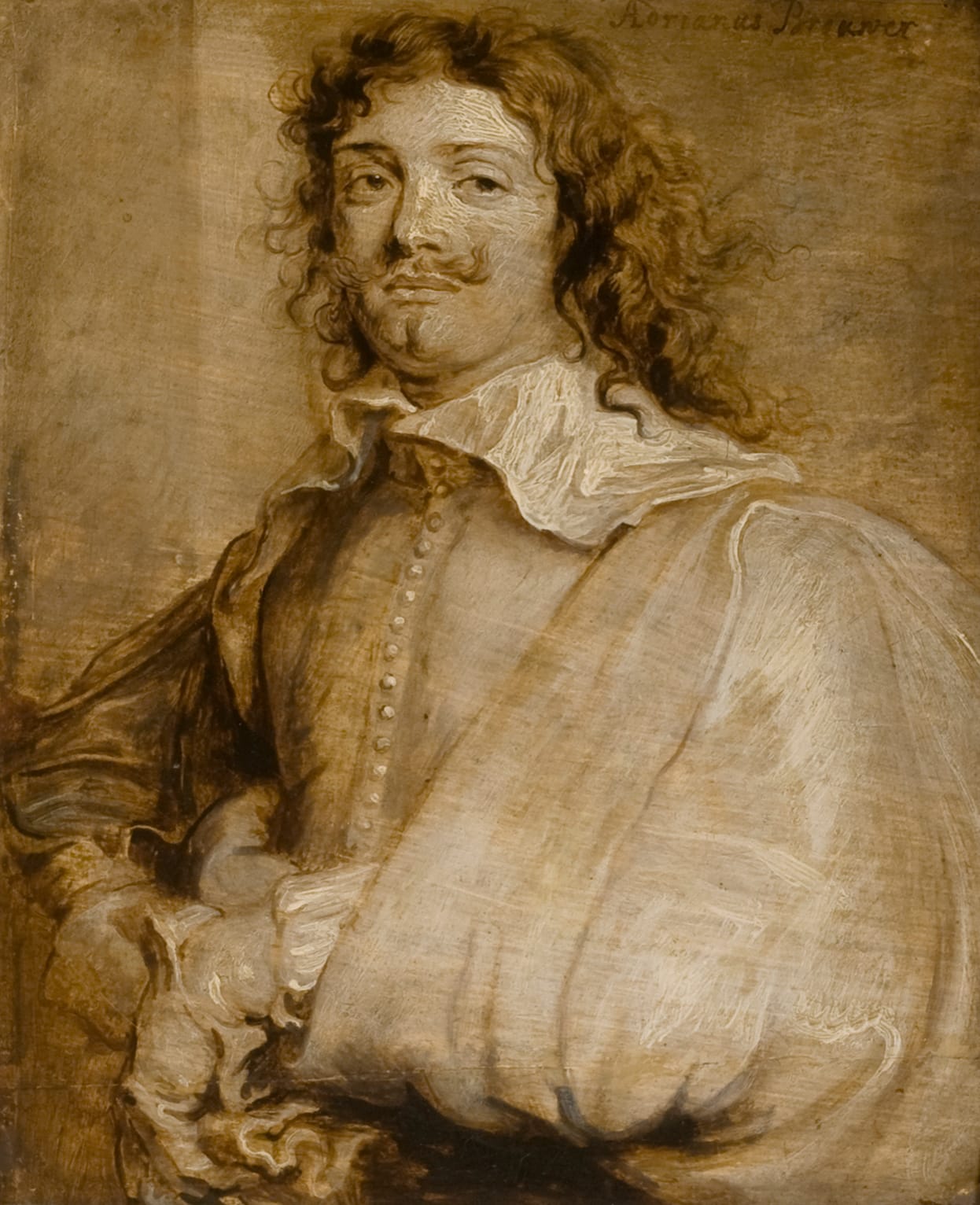 Anthony van Dyck, "Adriaen Brouwer" (c. 1634), oil on panel, The Duke of Buccleuch and Queensberry, KBE, Boughton House, Northamptonshire