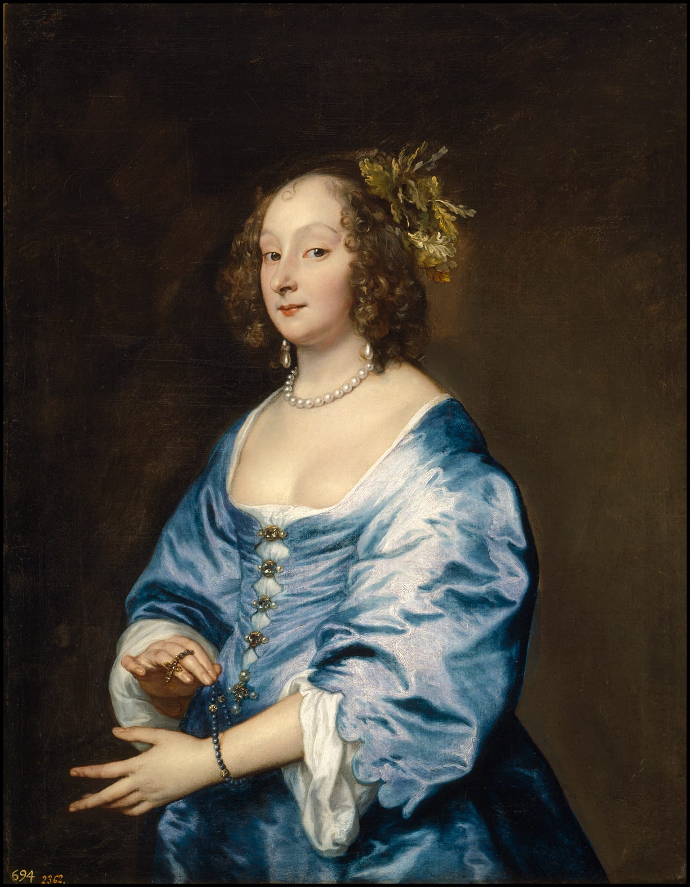 Anthony van Dyck, "Mary, Lady van Dyck, née Ruthven" (c.1640), oil on canvas, Museo Nacional del Prado, Madrid (click to enlarge)