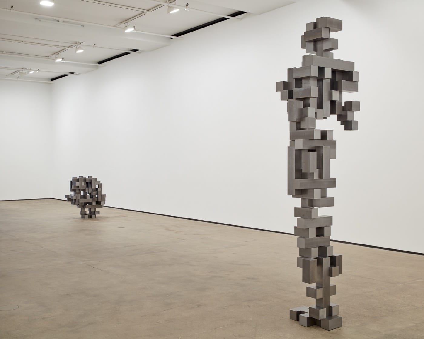 Installation view of Antony Gormley's Construct 