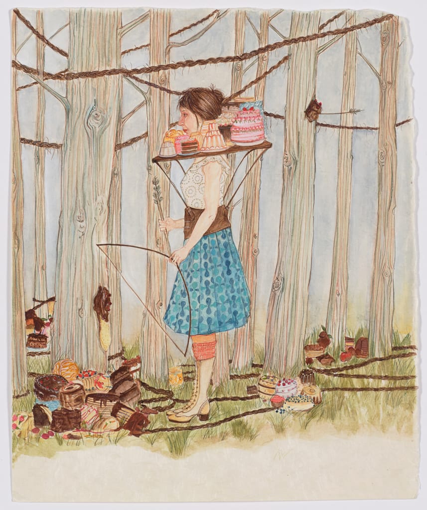 Amy Cutler, "Cornelia" (2016), gouache on Japan paper, 13 x 10 1/2 in