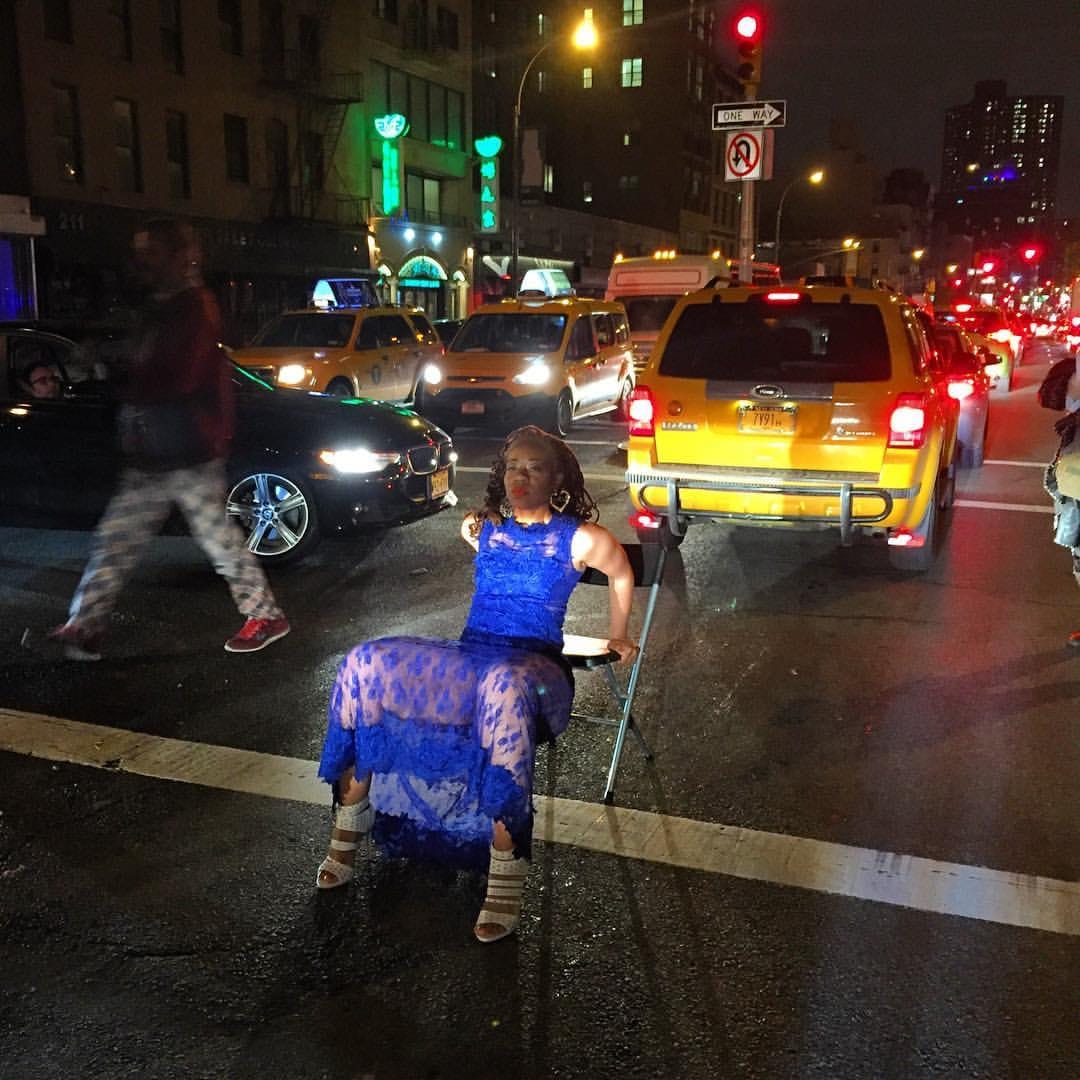 Evans continuing her work in traffic. Photo by Elizabeth Lamb