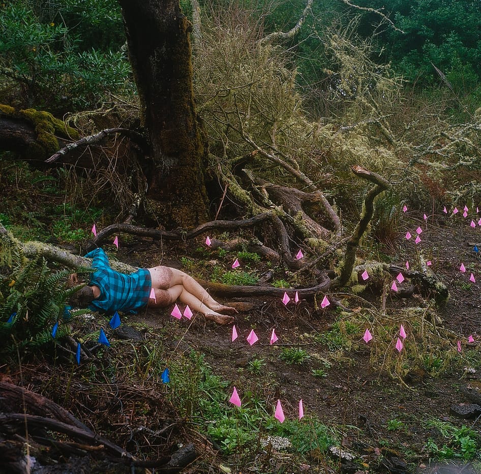 Renee, "The flags to mark where my body has been" (2016), unique analog c-­print, 20 x 20 in