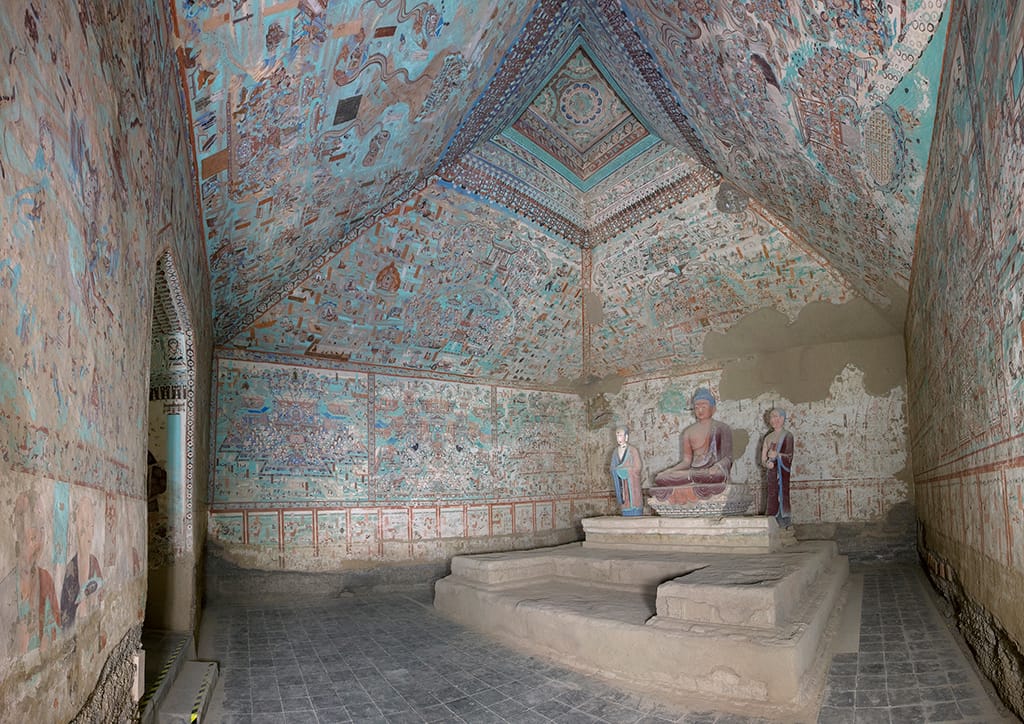 Cave 85, view of the interior, Late Tang dynasty (848–907 CE). Mogao Grottoes, Dunhuang, China. (via www.getty.edu)