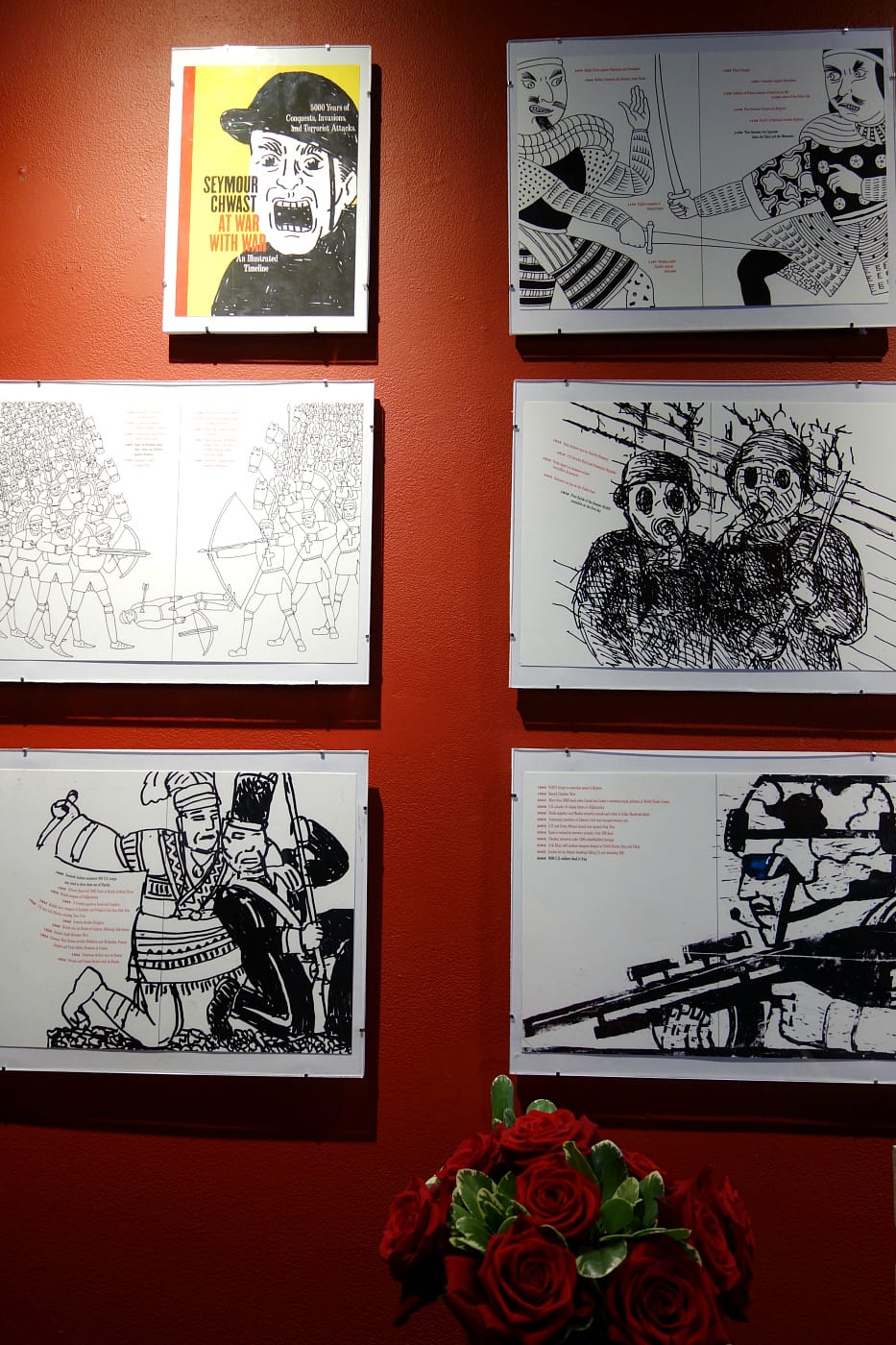 'Seymour Chwast on War' at the Society of Illustrators (photo by the author for Hyperallergic)