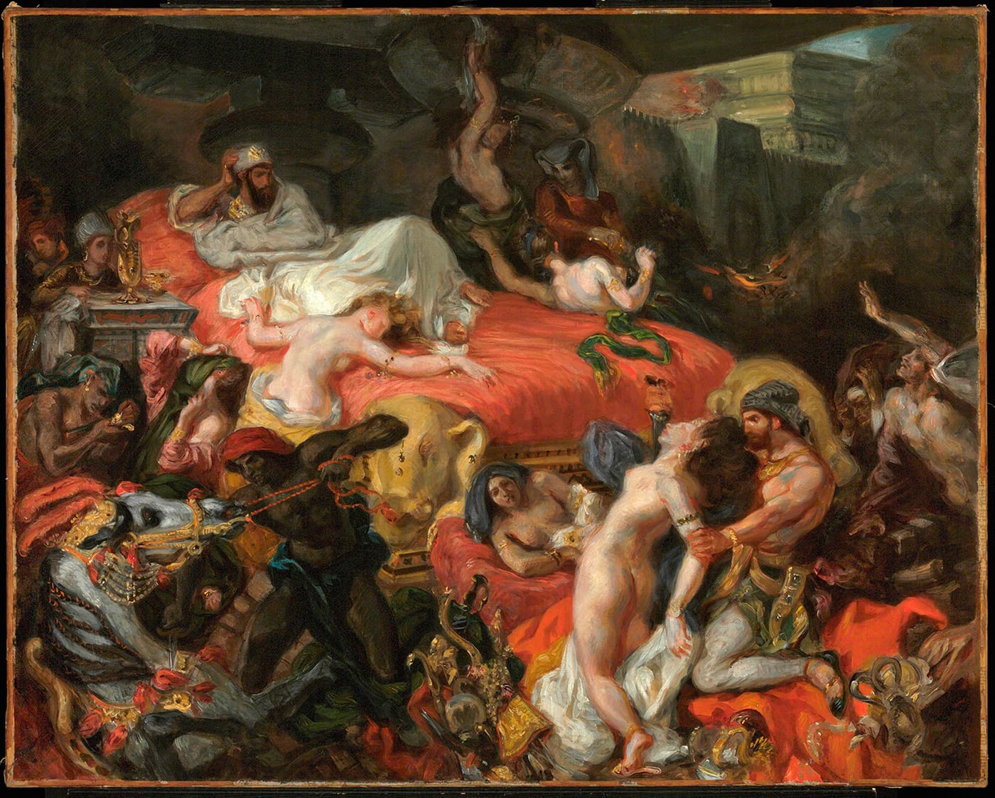 Eugène Delacroix, "The Death of Sardanapalus" (reduced replica, 1846), oil on canvas, 73.7 x 82.4 cm (© Philadelphia Museum of Art, Pennsylvania The Henry P. McIlhenny Collection in memory of Frances P. McIlhenny, 1986)