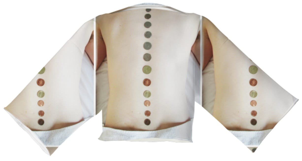 Deborah Delmar Corp., "Currency Therapy" (2016), digital image on neoprene (via institutefornewfeeling.com)