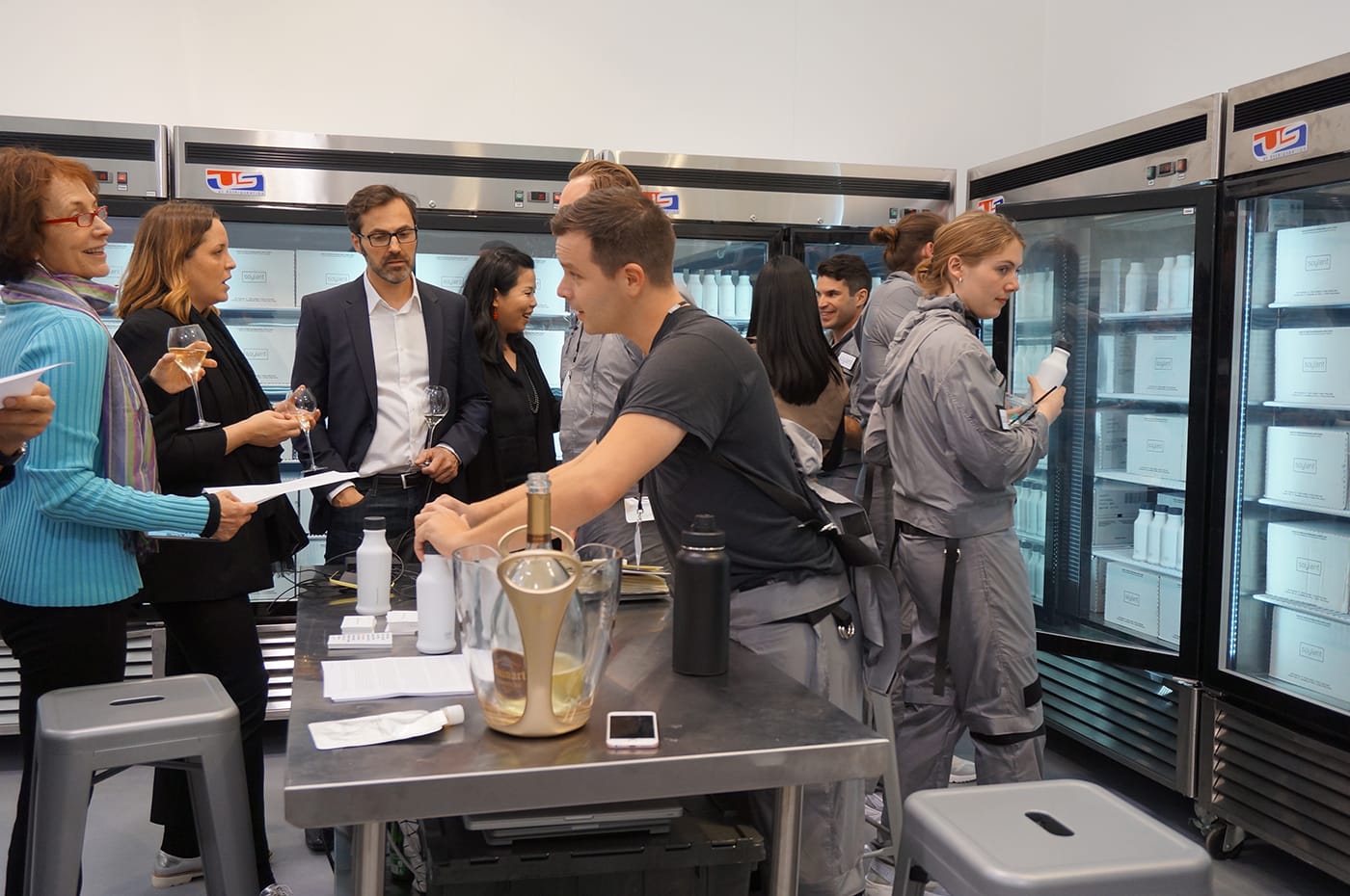 Sean Raspet giving out Soylent at the Société booth