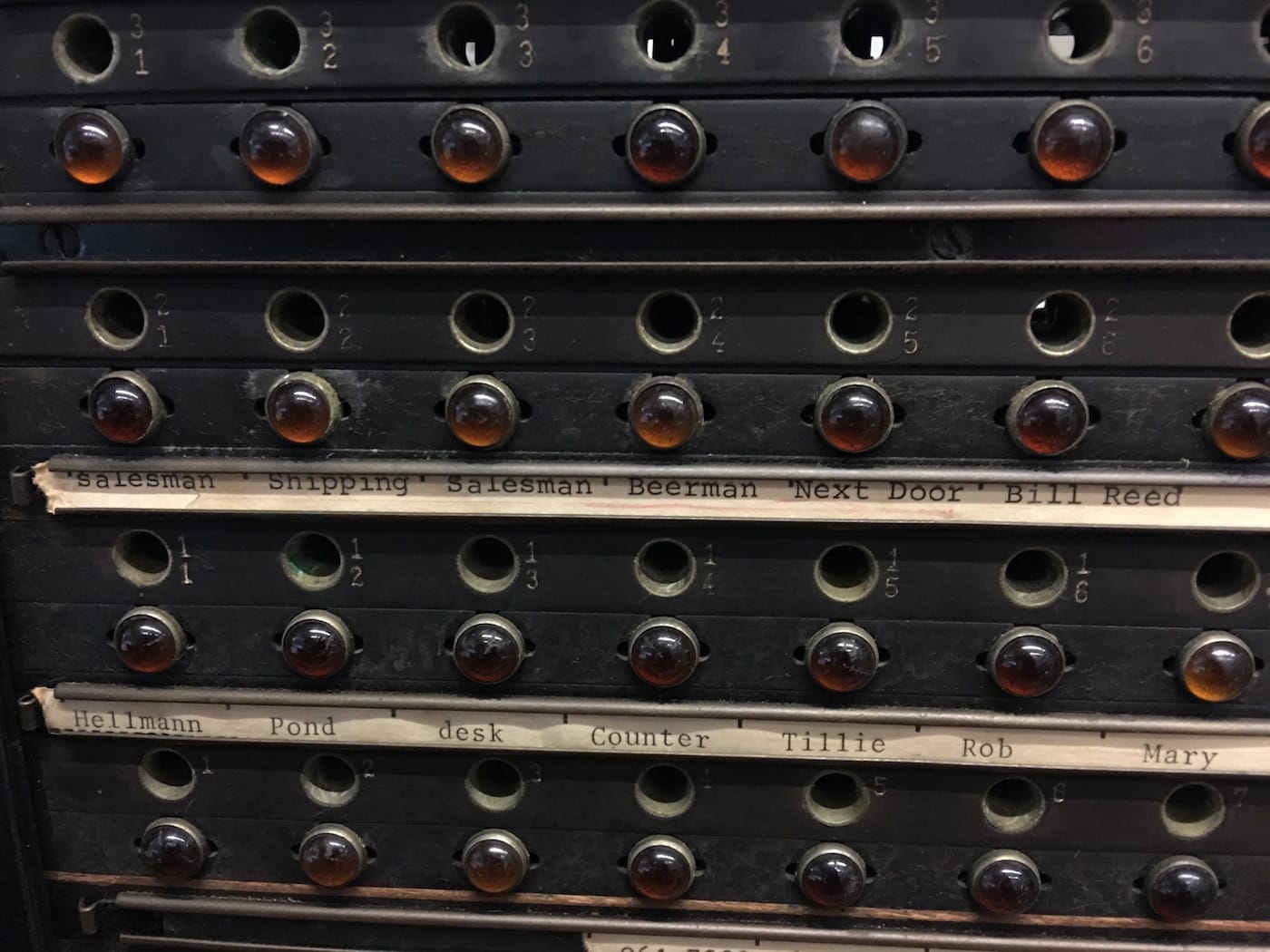 Detail of the original 1927 switchboard (courtesy Mike Lazer-Walker)