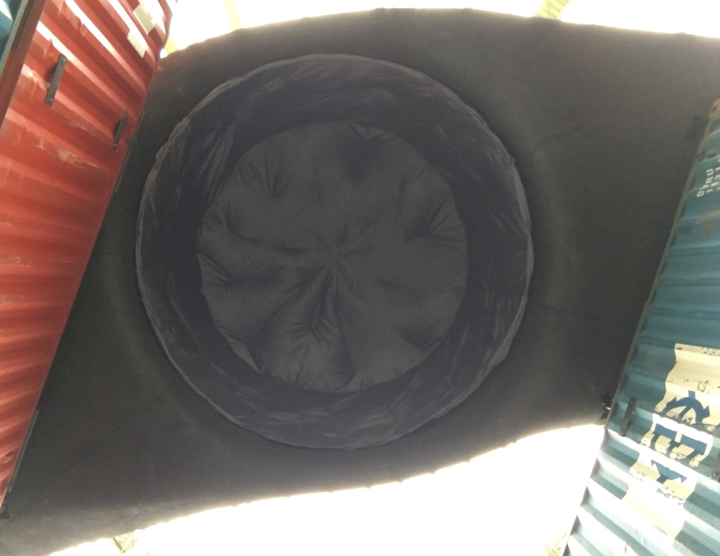 Looking up into the 'bicorne' hat in Huang Yong Ping's 'Empires'