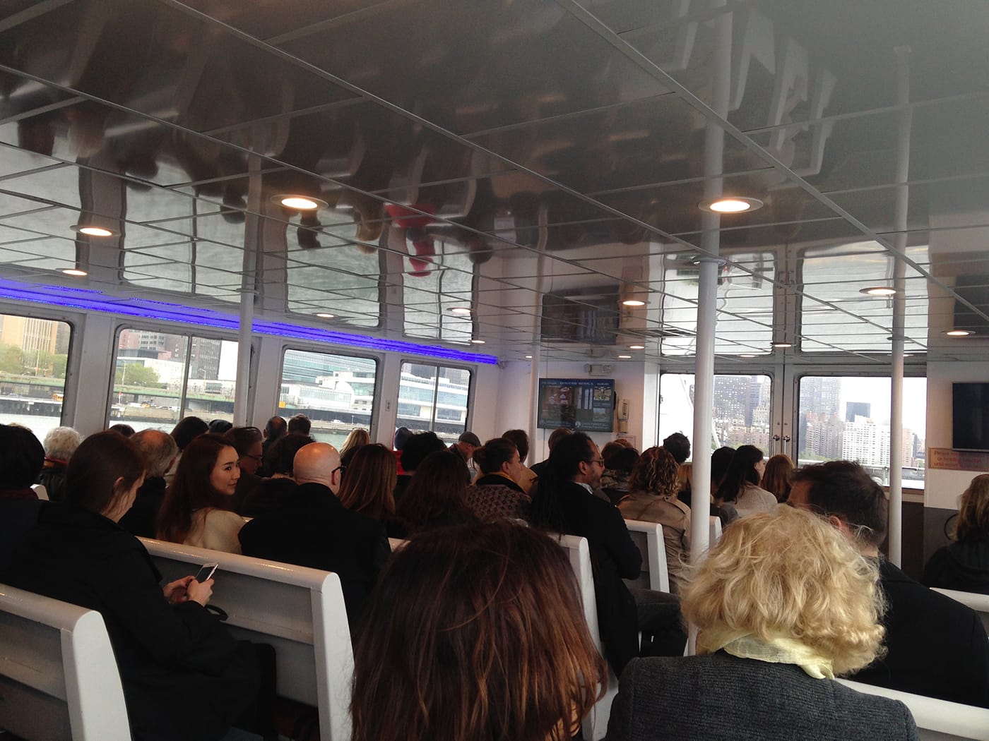 Aboard the ferry to Frieze