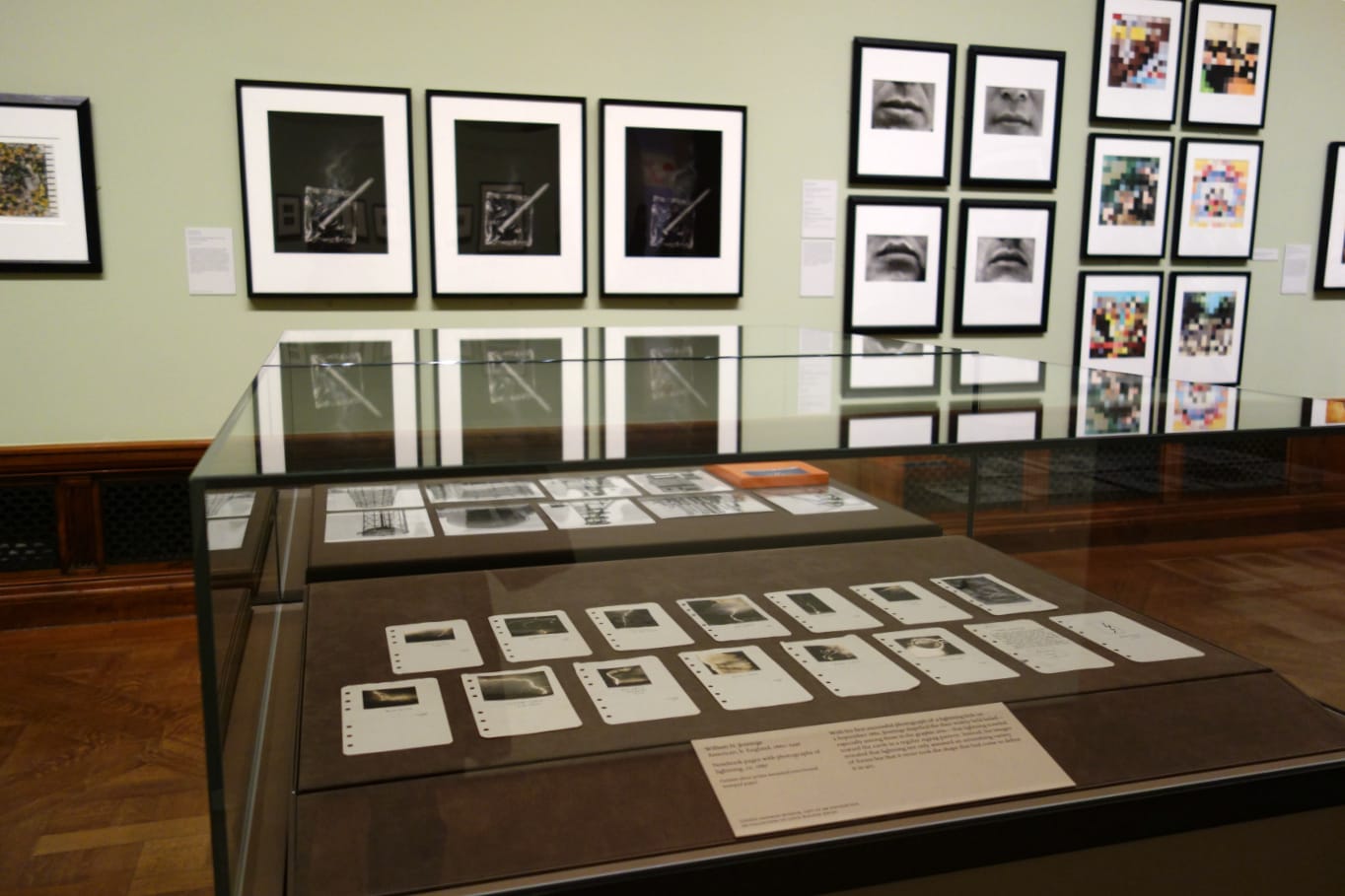 William N. Jennings's lightning photographs on view in 'Sight Reading: Photography and the Legible World' at the Morgan Library & Museum (photo by the author for Hyperallergic)