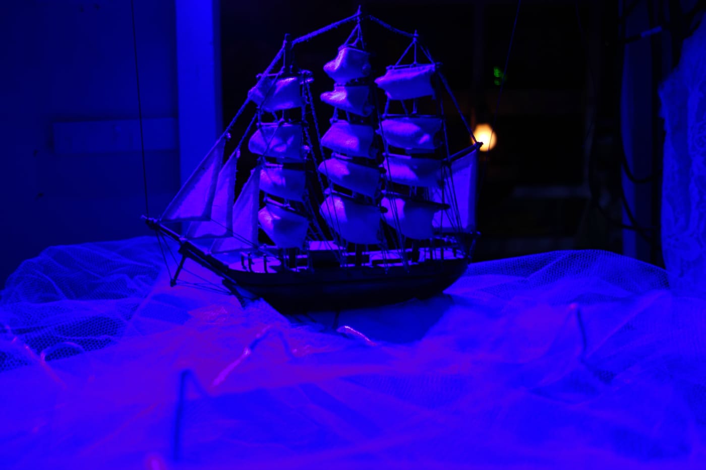 Janet Cardiff and George Bures Miller, "The Marionette Maker" (detail) (2014), mixed media installation including caravan, marionettes, robotics, audio, and lighting