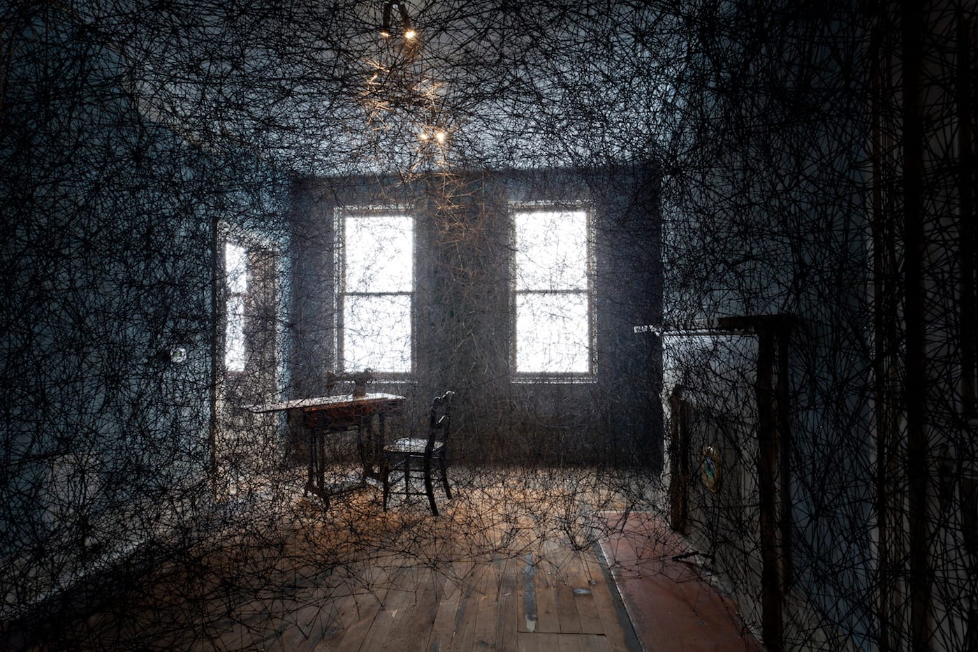 Installation view of Chiharu Shiota's 'Trace of Memory' at the Mattress Factory (all photos courtesy of the Mattress Factory)