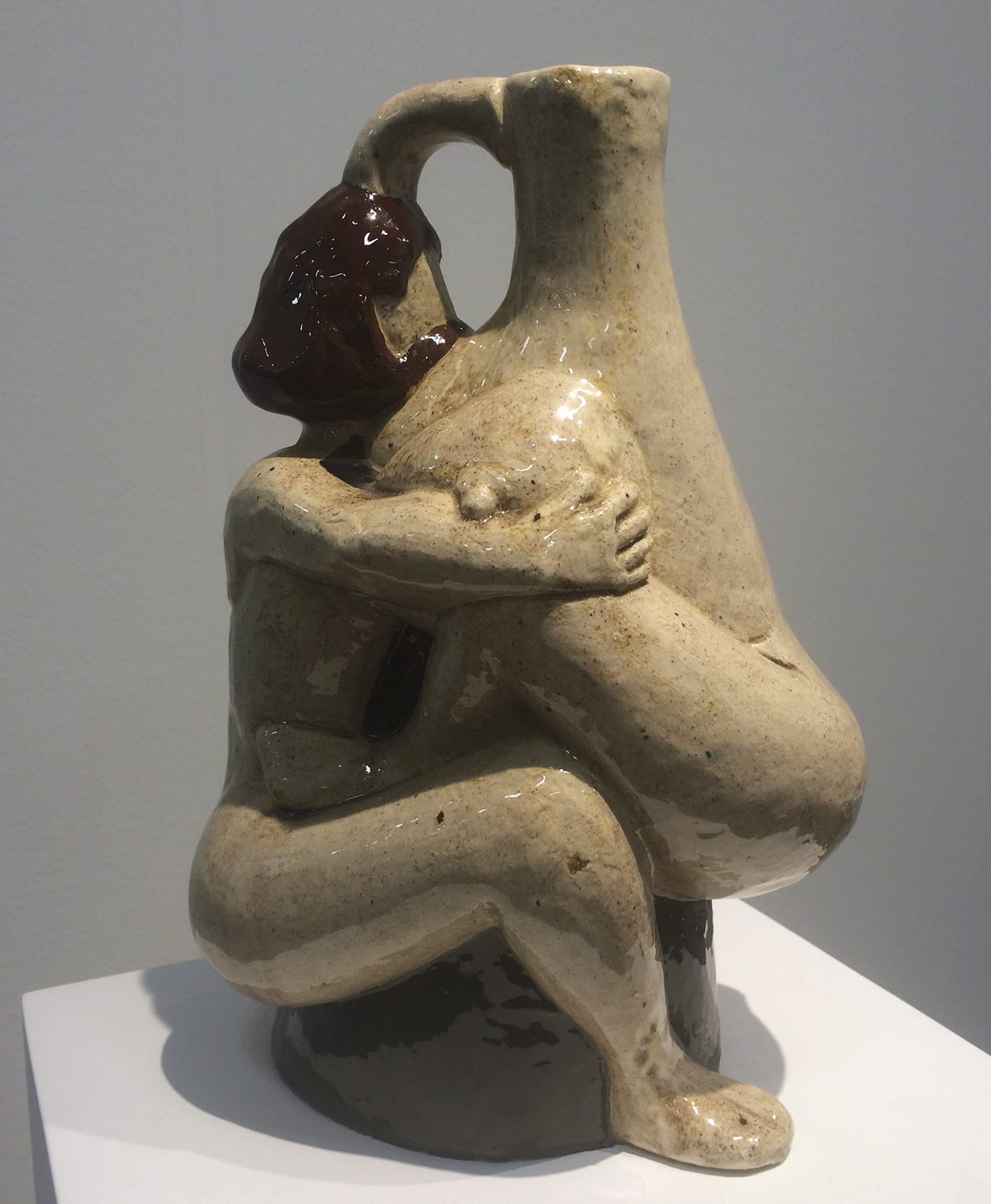 A sculptural ceramic vase by Clayton Bailey in the Landing gallery's booth