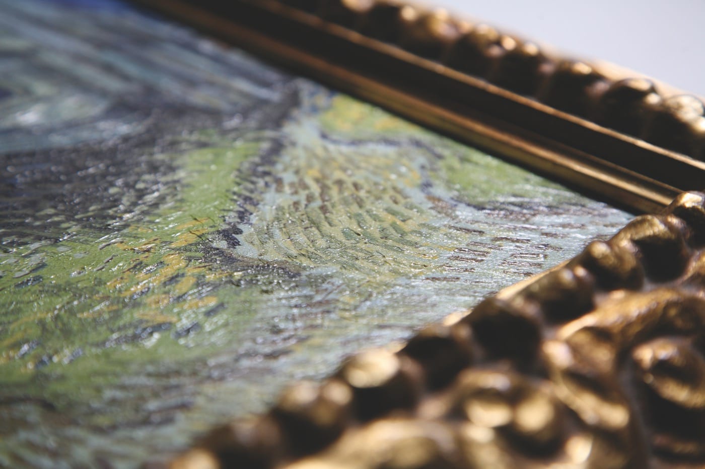 Detail showing the texture of the cloned painting