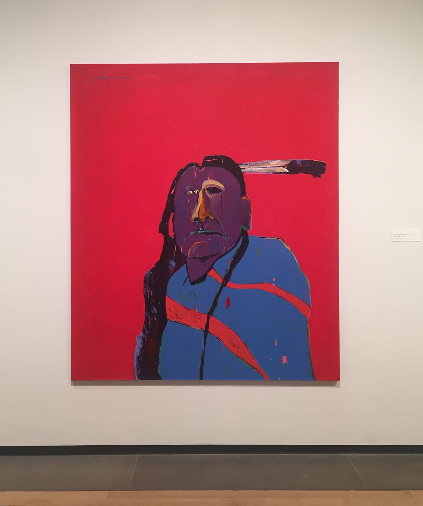 Fritz Scholder, “American Portrait with One Eye” (1975), acrylic on canvas, Promised Gift from Vicki and Kent Logan to the Collection of the Denver Art Museum (© Estate of Fritz Scholder)