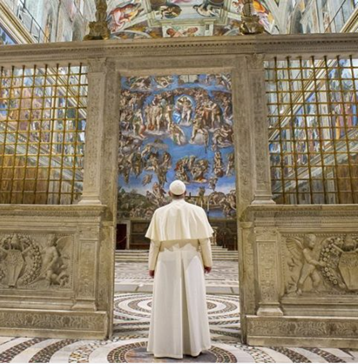 Pope Francis joined Instagram a little while ago but he's upping his game, and this past week he posted this photo of himself in the Sistine Chapel. (via @franciscus)
