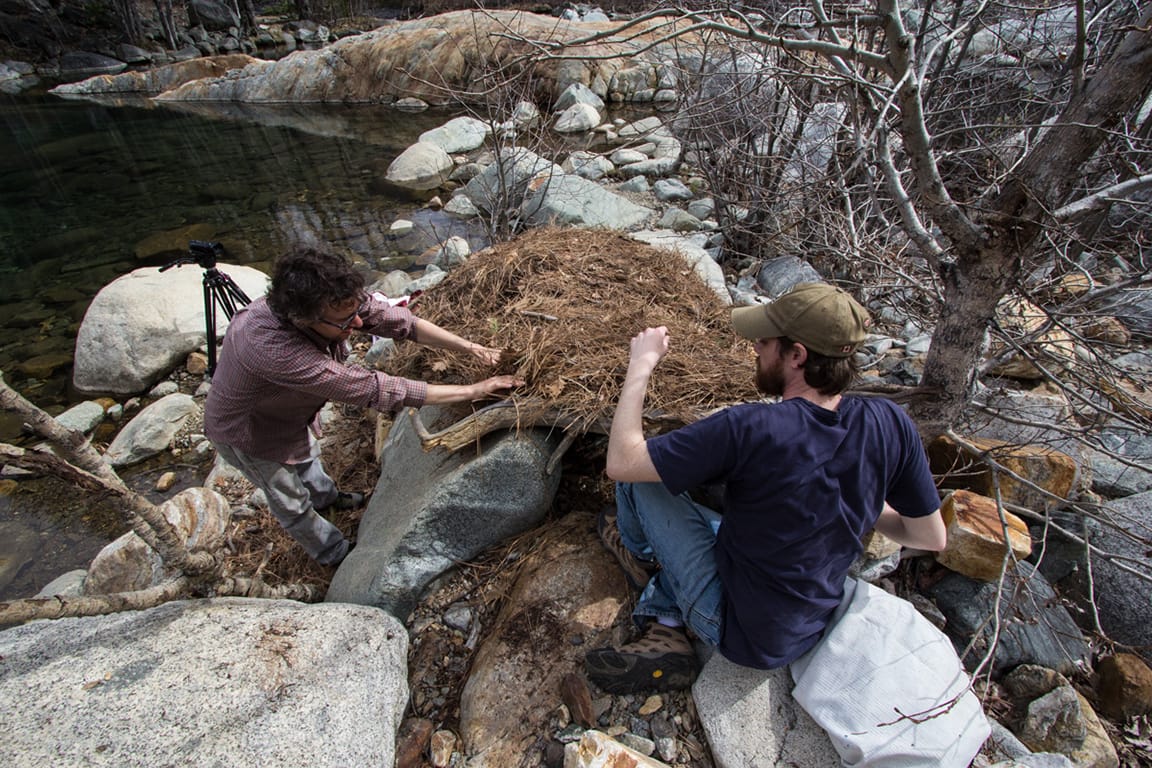 Adam and David building a Site-Specific Camera in the Sierra Nevada Mountains in 2015 (photo by Mario Casillas) 