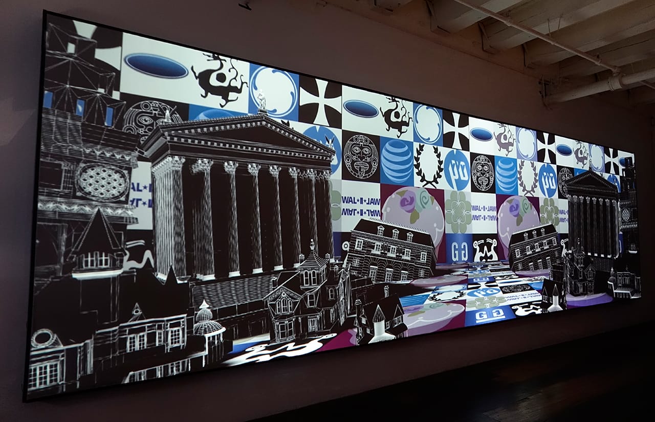 The Dolls House, 2016 (40' wide 13 minute 3D animated loop with music by Kurt Hentschlager) at Transfer Gallery, Brooklyn photo credit: Susan Silas