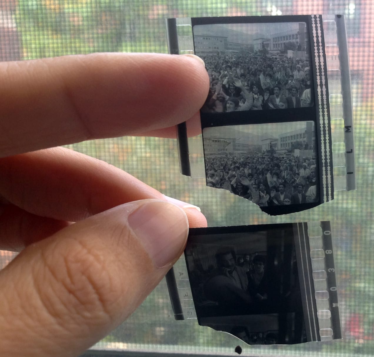 Mariam Ghani, still from 'What we left unfinished' (research project, installations, and feature film, in progress): discarded scraps from the feature film 'Gunah' (1979) and a newsreel on the 1978 coup d’etat