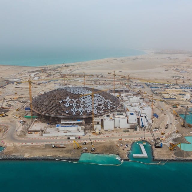 The Louvre Abu Dhabi during construction about a year ago (photo via @tdicae/Instagram)